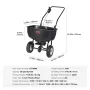 Spreder, 60 lb walk-behind græsspreder med 8" hjul