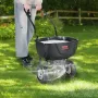 Broadcast Spreader, 27.2 kg Walk-Behind Turf Spreader with 20.3 cm Wheels, Steel Push Fertilizer Spreader, Garden Seeder, and Sa