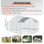 Large Metal Chicken Coop with Run, Walkin Chicken Coop for Yard with Waterproof Cover, 13.1 x 9.8 x 6.6 ft, Dome Roof Large Poul