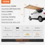 Car Side Awning, Large 6.6' x 8.2' Shade Coverage Vehicle Awning, PU3000mm UV50+ Retractable Car Awning with Waterproof Storage 