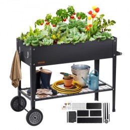 Raised Garden Bed, 42.5 x 19.5 x 31.5 inch Galvanized Metal Planter Box, Elevated Outdoor Planting Boxes with Legs, for Growing