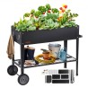 Raised Garden Bed, 42.5 x 19.5 x 31.5 inch Galvanized Metal Planter Box, Elevated Outdoor Planting Boxes with Legs, for Growing