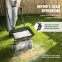 Broadcast Spreader, 11.3 kg Walk-Behind Turf Spreader with 20.3 cm Wheels, Steel Push Fertilizer Spreader, Garden Seeder, and Sa