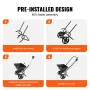 Broadcast Spreader, 11.3 kg Walk-Behind Turf Spreader with 20.3 cm Wheels, Steel Push Fertilizer Spreader, Garden Seeder, and Sa
