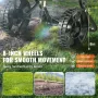 Broadcast Spreader, 11.3 kg Walk-Behind Turf Spreader with 20.3 cm Wheels, Steel Push Fertilizer Spreader, Garden Seeder, and Sa