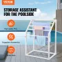 Poolhåndklædeholder, 5 bar, hvidt, fritstående udendørs PVC