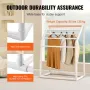 Towel Rack, 5 Bars Outdoor PVC Towel Holder, Freestanding Pool Towel Hanger Stand with Clips, Bag & Hook, Outdoor Indoor Quilt D