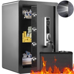 Safe, 2.2 Cubic Feet Home Safe, Steel Security Safe with Fingerprint, Digital Keypad and 2 Keys, Cabinet Safe with Large