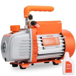 1/5 HP Single Stage Vacuum Pump, 3.5 CFM, 220-240V AC Air Conditioning Conditioner Vacuum Pump, 1/4" SAE Male 1/2" ACME Male