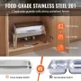 Roll Top Chafing Dish Buffet Complete Set, 8 Qt Stainless Steel Chafer with Full Size Pan, Rectangle Catering Warmer Server with