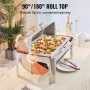 Roll Top Chafing Dish Buffet Complete Set, 8 Qt Stainless Steel Chafer with Full Size Pan, Rectangle Catering Warmer Server with