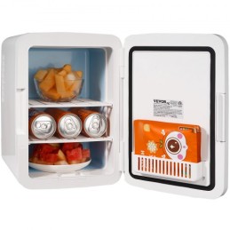 Mini Fridge, 10L/12 Cans Compact Personal Fridge, AC/DC Portable Thermoelectric Cooler and Warmer Refrigerators, Skincare