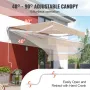 Manual Retractable Awning, 13 x 8 ft Outdoor Patio Awning Retractable Sun Shade, Water-Resistant Polyester Patio Door Window Awn