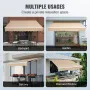 Manual Retractable Awning, 13 x 8 ft Outdoor Patio Awning Retractable Sun Shade, Water-Resistant Polyester Patio Door Window Awn