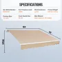Manual Retractable Awning, 13 x 8 ft Outdoor Patio Awning Retractable Sun Shade, Water-Resistant Polyester Patio Door Window Awn