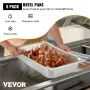 6 Pack Steam Table Pans 20.9 x 12.8 x 3.9 Inch Deep Steam Table Pan Full Size 13L Deep Food Container Stainless Steel Oven Tray 