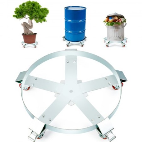 55 gallon Heavy Duty Drum Dolly, 1250 kg belastningskapacitet, tønde dolly cart tromme caddy, ikke -vippet håndbilkapacitet