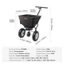 Broadcast Spreader, 45.4 kg Walk-Behind Turf Spreader with 30.5 cm Wheels, Steel Push Fertilizer Spreader, Garden Seeder, and Sa