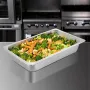 6 Pack Steam Table Pans 20.9 x 12.8 x 3.9 Inch Deep Steam Table Pan Full Size 13L Deep Food Container Stainless Steel Oven Tray 