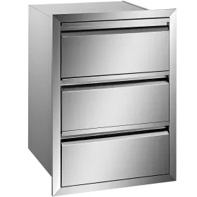 ainless Steel Triple Access Drawer Outdoor Kitchen BBQ Island 19"W x 26"H