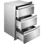 201 Stainless Steel Triple Access Drawer Outdoor Kitchen BBQ Island 48.3 cm x 66 cm
