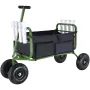 Beach Fishing Cart, 300 lbs Load Capacity, Foldable Fish and Marine Cart with Four 11" Big Wheels Rubber Balloon Tires, Heavy-Du