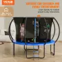 10FT Trampoline, 330 lbs Trampoline with Enclosure Net, Ladder, and Curved Pole, Heavy Duty Trampoline with Jumping Mat and Spri