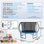 10FT Trampoline, 330 lbs Trampoline with Enclosure Net, Ladder, and Curved Pole, Heavy Duty Trampoline with Jumping Mat and Spri