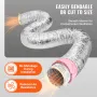 Dryer Vent Hose, 254MM Insulated Flexible Duct 7.62M Long with 2 Duct Clamps, Heavy-Duty Three Layer Protection for HVAC Heating