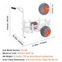 Beach Fishing Cart, 300 lbs Load Capacity, Fish and Marine Cart with Two 13" Big Wheels PU Balloon Tires for Sand, Heavy-Duty Al
