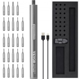 Mini elektrisk skruetrækker genopladeligt reparationsværktøj sæt 24 magnetiske bits