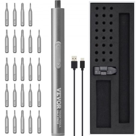 Mini Electric Screwdriver Rechargeable Repair Tool Set 24 Magnetic Bits