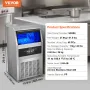 Commercial Ice Maker, 80lbs/24H, Ice Maker Machine, 40 Ice Cubes in 12-15 Minutes, Freestanding Cabinet Ice Maker with 24lbs Sto