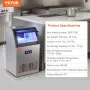 Commercial Ice Maker Freestanding Cabinet Machine 54 kg/24H 50 Ice Cubes