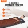 Sauna Blanket Far Infrared Heating with Arm Holes for Detox Oxford 180 x 79 cm