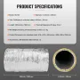 Dryer Vent Hose, 152.4MM Insulated Flexible Duct 7.62M Long with 2 Duct Clamps, Heavy-Duty Three Layer Protection for HVAC Heati