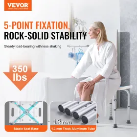 Shower Chair, Adjustable Height Shower Stool, Shower Seat for Inside Shower or Tub, Non-Slip Bench Bathtub Stool Seat for