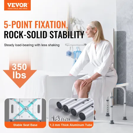 Shower Chair, Adjustable Height Shower Stool, Shower Seat for Inside Shower or Tub, Non-Slip Bench Bathtub Stool Seat for Elderl
