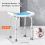 Shower Chair, Adjustable Height Shower Stool, Shower Seat for Inside Shower or Tub, Non-Slip Bench Bathtub Stool Seat for Elderl