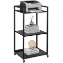 Printer Stand with Wheels, Height Adjustable 3 Tier Printer Stand, Printer Cart with Storage Shelves for Printer, Scanner, Fax,