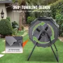 Compost Bin, 162.8 L Dual Chamber Composting Tumbler, Large Tumbling Rotating Composter with 2 Sliding Doors and Steel Frame, BP
