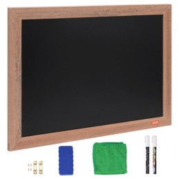 Magnetic Chalk Board, Hanging Message Signs with Chalks & Eraser, Vintage Wooden Chalkboard Sign, Rustic Brown Framed Calendar
