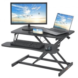 Standing Desk Converter, Two-Tier Stand up Desk Riser, 31.5 inch Large Sit to Stand Desk Converter, 5.5-20.1 inch Adjustable