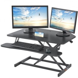 Standing Desk Converter, Two-Tier Stand up Desk Riser, 36 inch Large Sit to Stand Desk Converter, 5.5-20.1 inch Adjustable