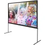 Projector Screen with Stand, 100 inch 16:9 4K 1080 HD Outdoor Movie Screen with Stand, Wrinkle-Free Projection Screen with Bar F