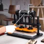 Leather Cutting Machine, 25.9 x 12 cm Embossing Plate Manual Die Cutter, 1.2 cm Pressure Stroke Leather Embossing Machine, Dual 