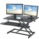 Standing Desk Converter, Two-Tier Stand up Desk Riser, 36 inch Large Rectangular Sit to Stand Desk Converter, 5.5-20.1 inch