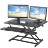 Standing Desk Converter, Two-Tier Stand up Desk Riser, 36 inch Large Rectangular Sit to Stand Desk Converter, 5.5-20.1 inch