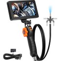 Articulating Borescope Camera with Light, Two-Way Articulated Endoscope Inspection Camera with 6.4mm Tiny Lens, 5" IPS 1080P HD