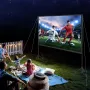 Projector Screen with Stand, 120 inch 16:9 4K 1080 HD Outdoor Movie Screen with Stand, Wrinkle-Free Projection Screen with Tripo